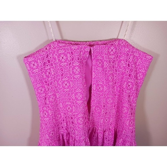 Lilly Pulitzer Akela Strapless Eyelet Hot Pink Wedding Resort Dress Size 10 New - Picture 4 of 6